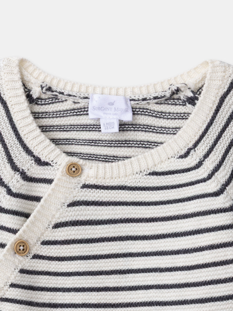 Conjunto de tricot com cárdigan + calças + meias para nascimento unisex