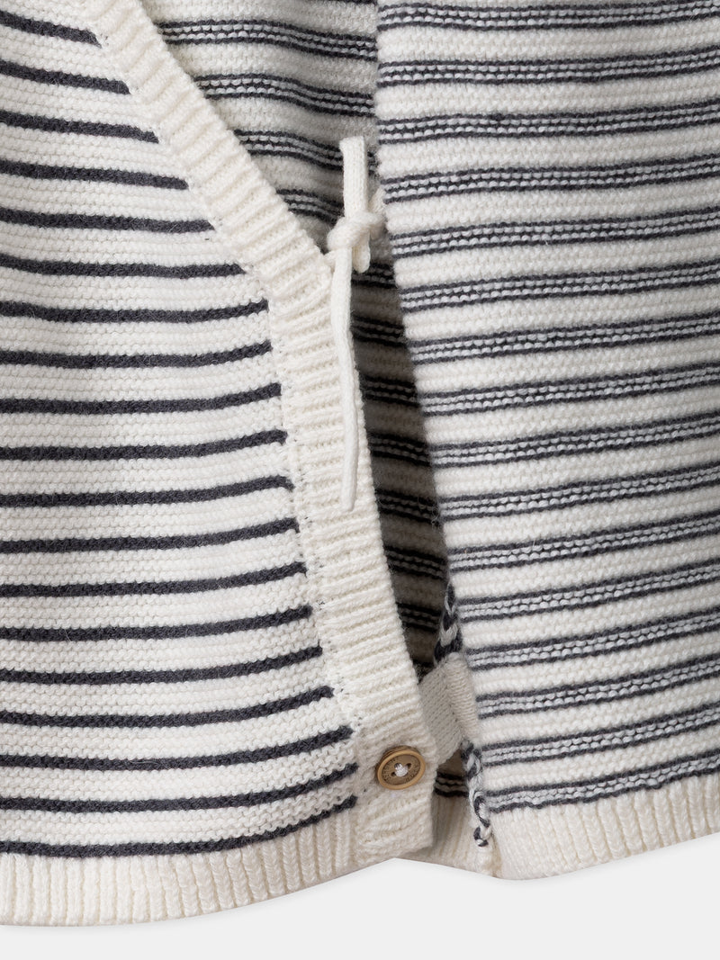 Conjunto de tricot com cárdigan + calças + meias para nascimento unisex