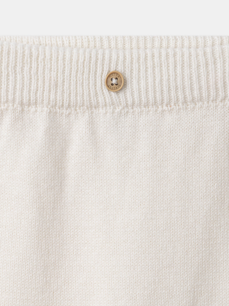 Conjunto de tricot com cárdigan + calças + meias para nascimento unisex