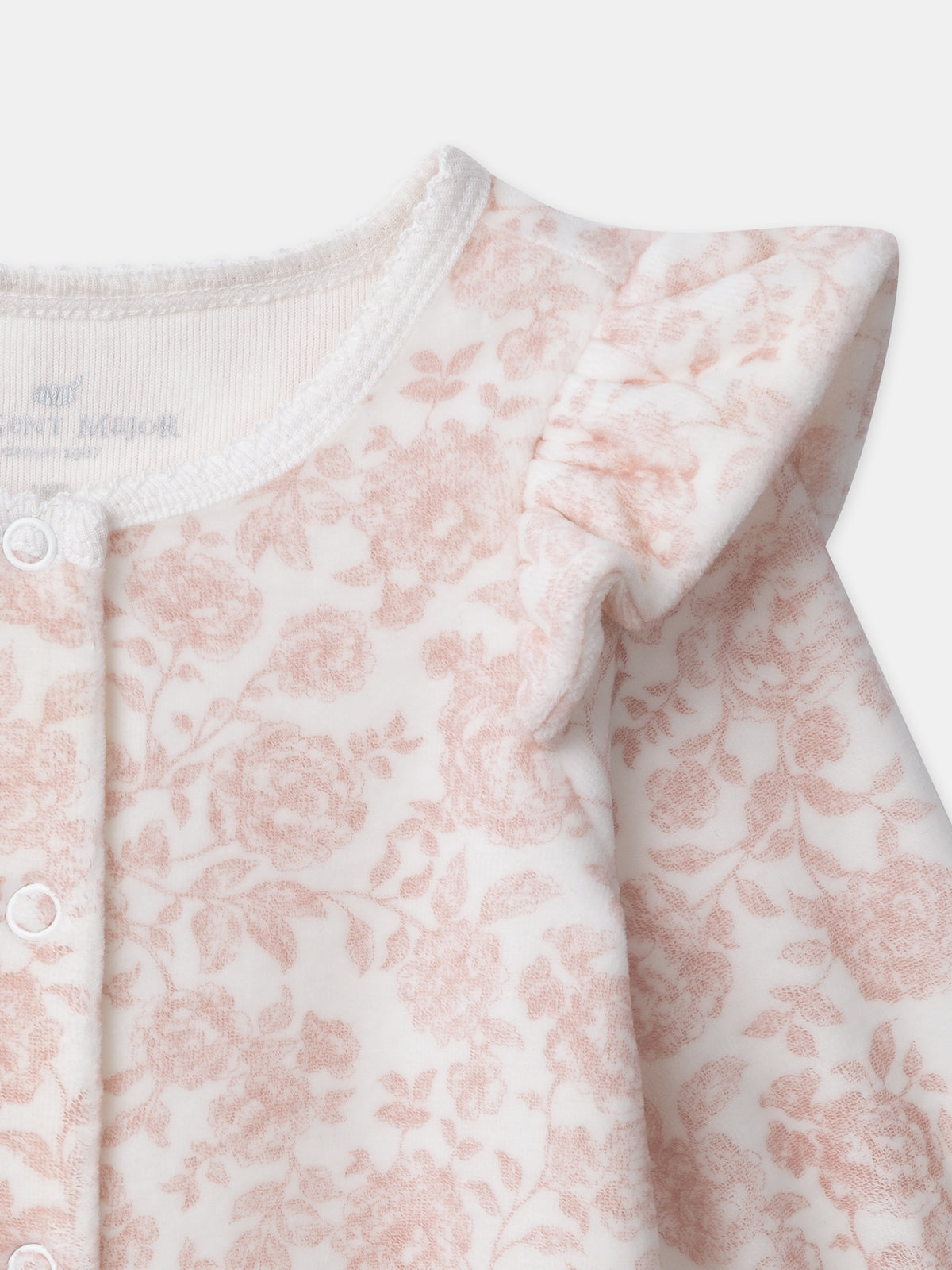 Grenouillère écru imprimé fleuri Naissance Fille