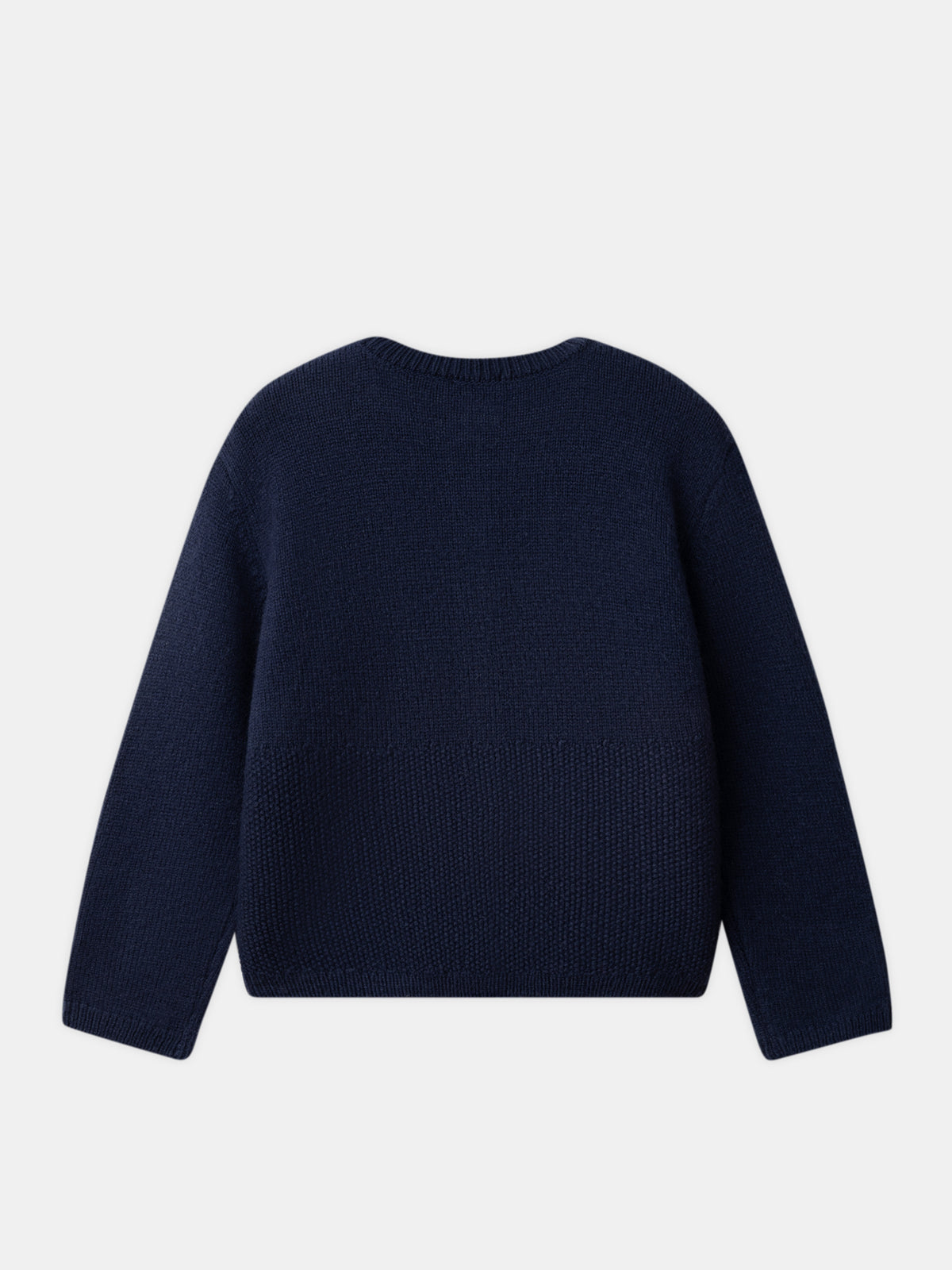 Cardigan azul marinho com bordados de margaridas para meninas