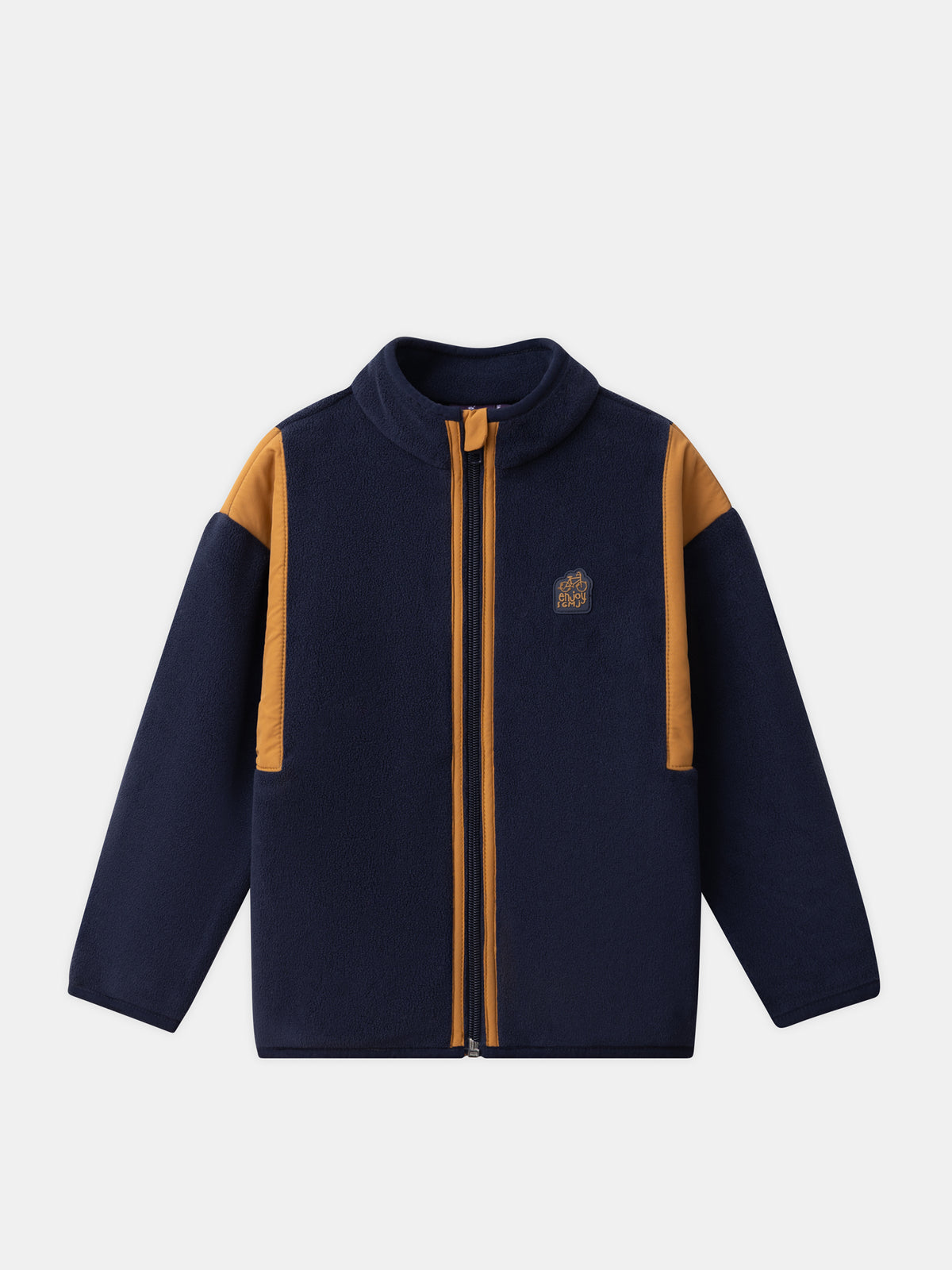 Colete de polar azul marinho com fecho para meninos