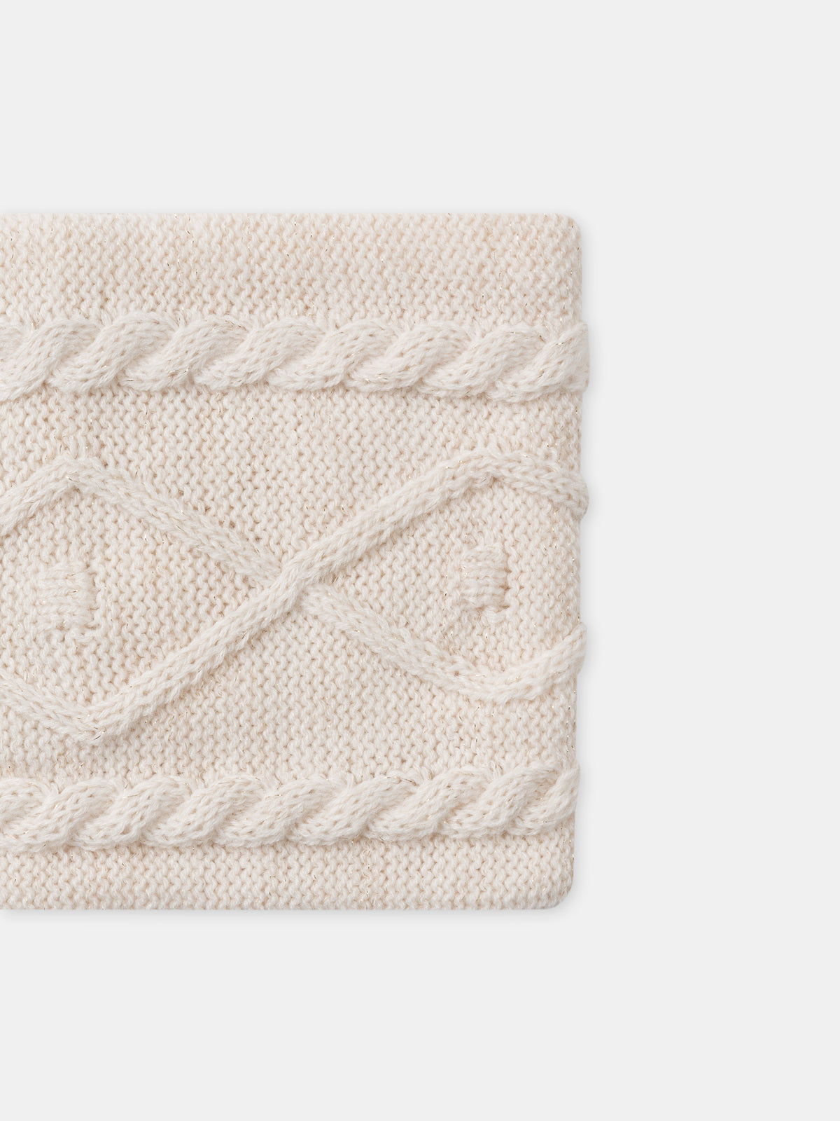 Snood écru frisés avec fil doré Fille