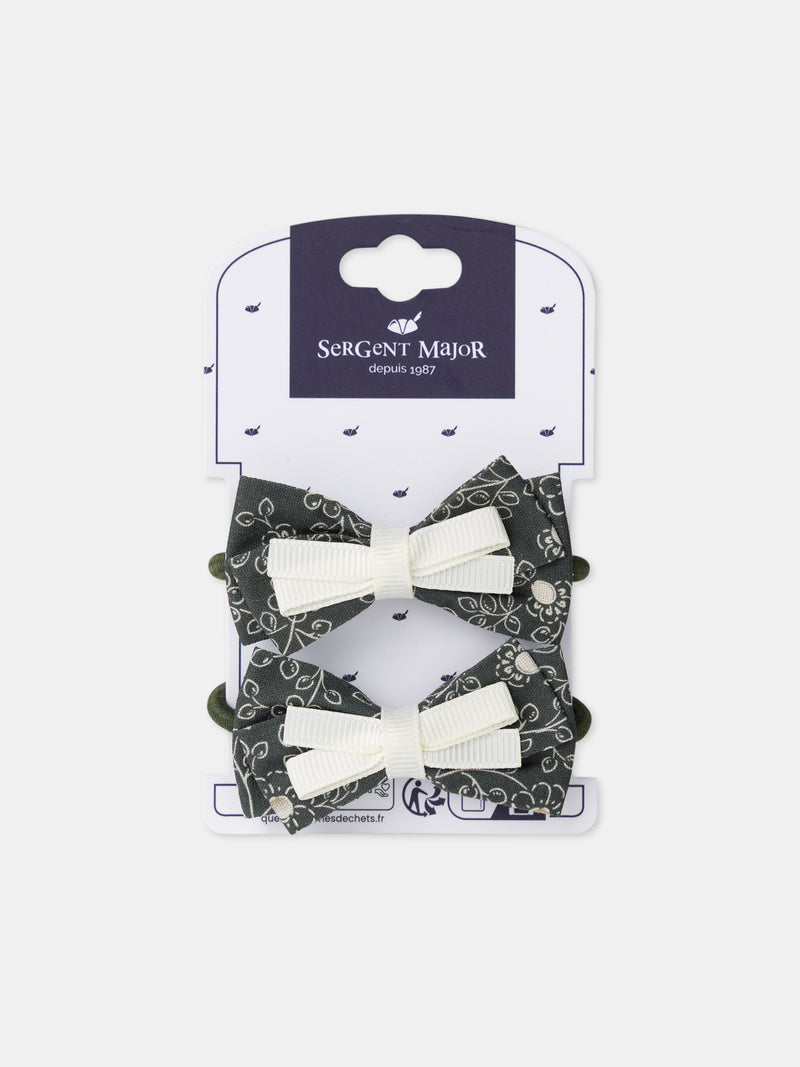 Conjunto de 2 elásticos nó em estampado floral para meninas