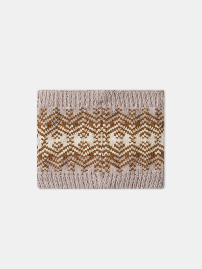 Snood castanho e bege para meninos