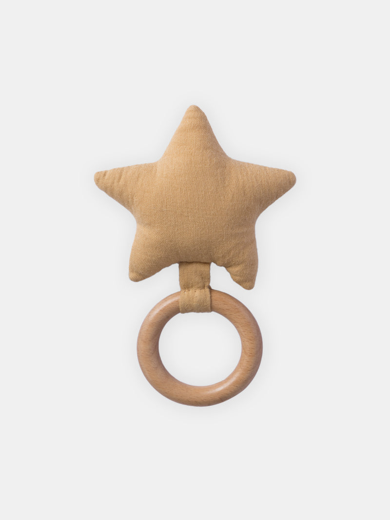 Chocalho estrela em tecido e madeira
