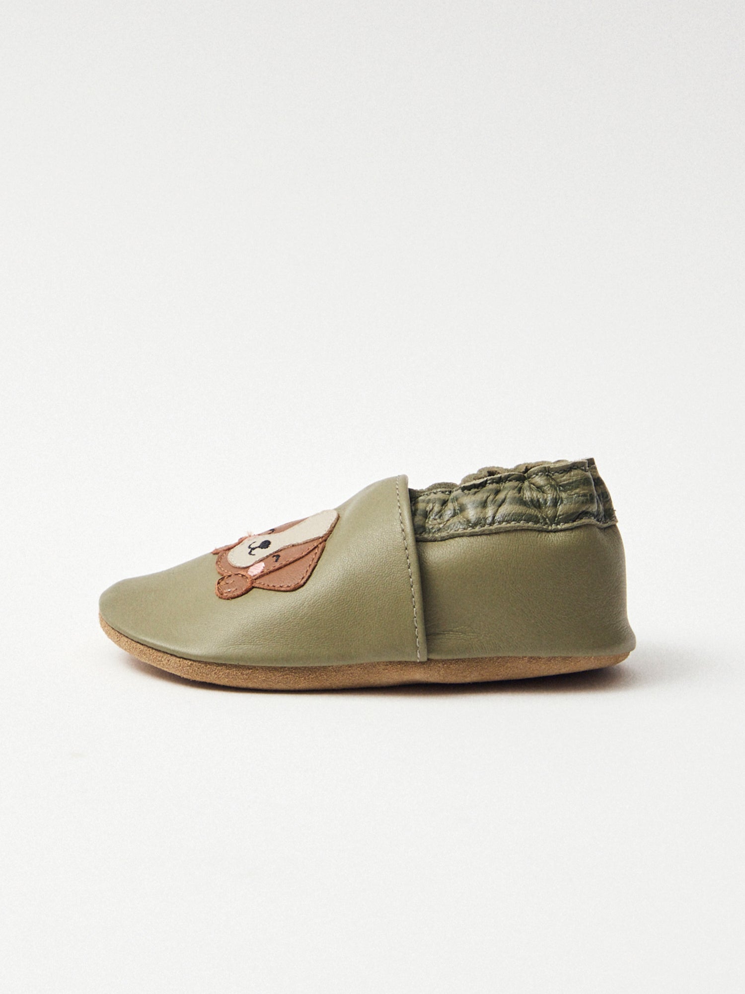 Pantufas verdes com patch cabeça de cão Bebé Menino