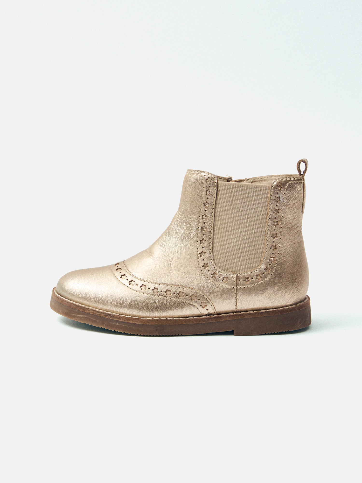 Botins dourados para meninas