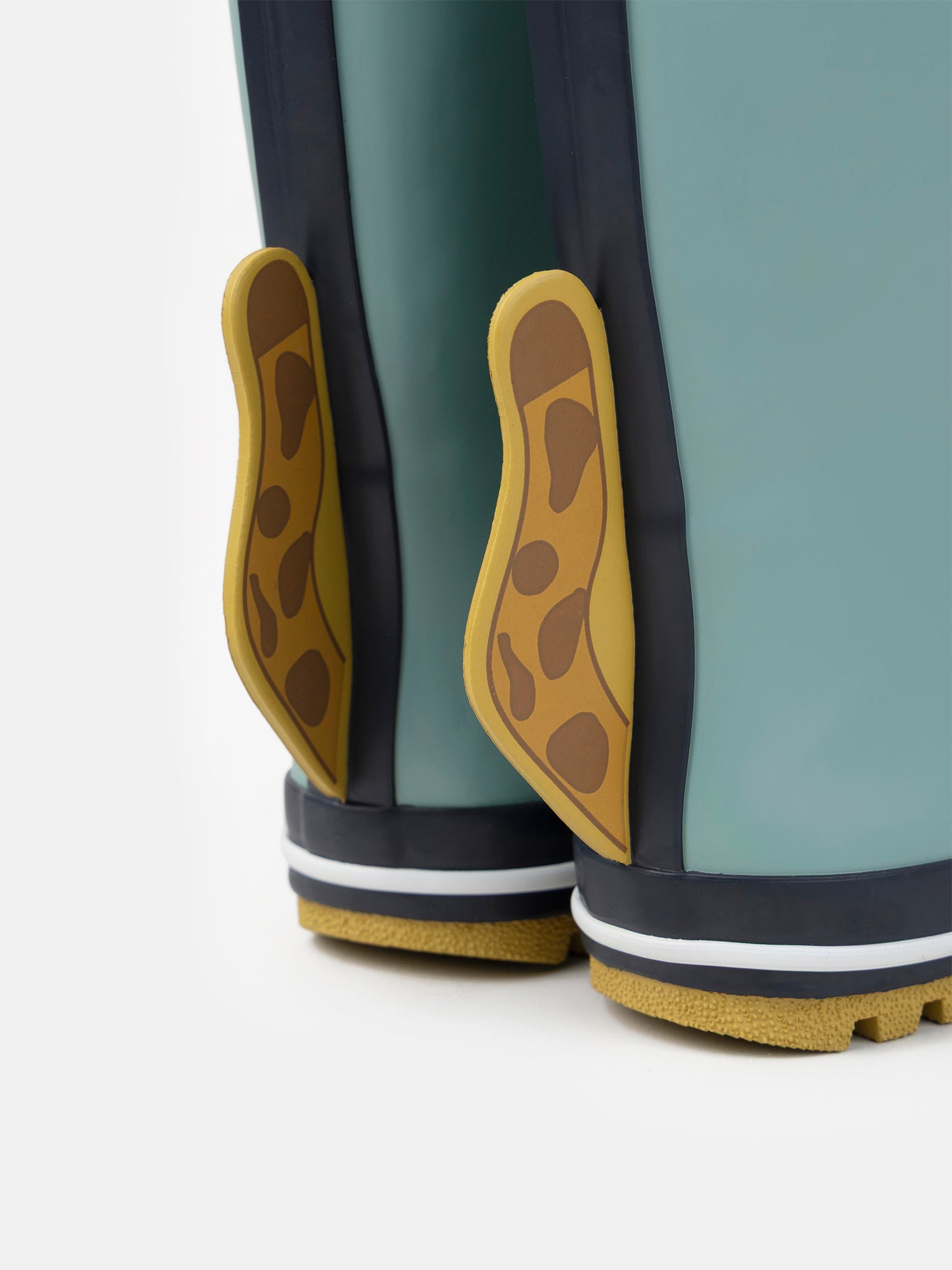 Botas de chuva azuis com patch de cabeça de leopardo para rapazes