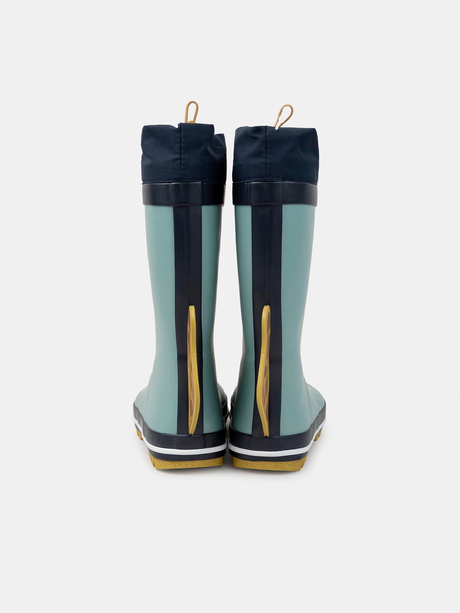 Botas de chuva azuis com patch de cabeça de leopardo para rapazes