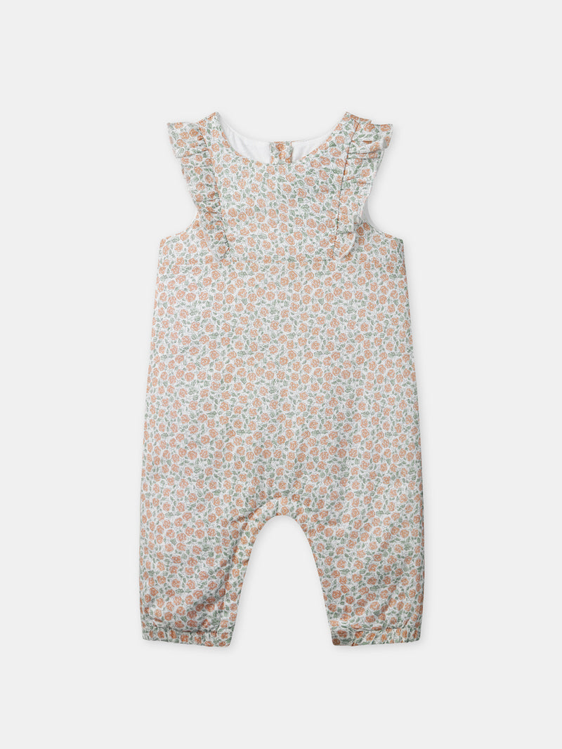 Conjunto de combinação com estampa floral + body + faixa para recém-nascido menina