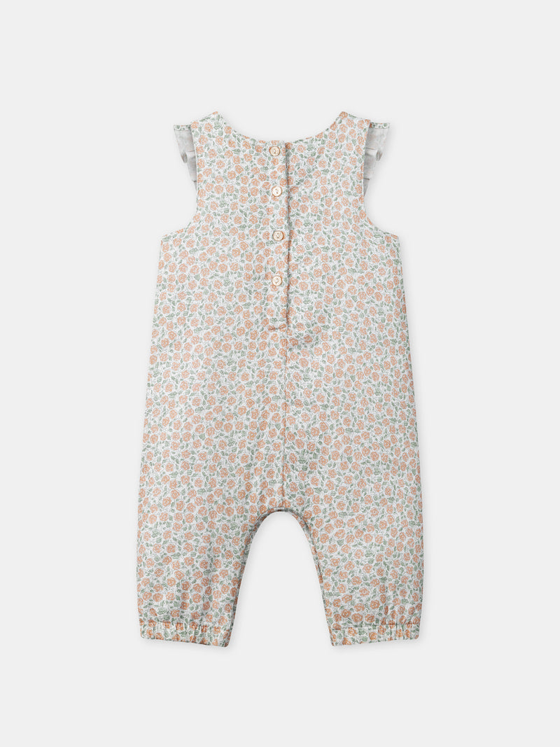 Conjunto de combinação com estampa floral + body + faixa para recém-nascido menina