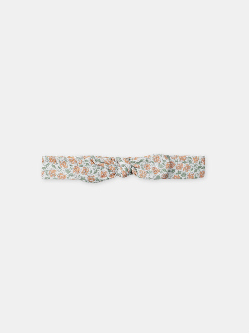 Conjunto de combinação com estampa floral + body + faixa para recém-nascido menina