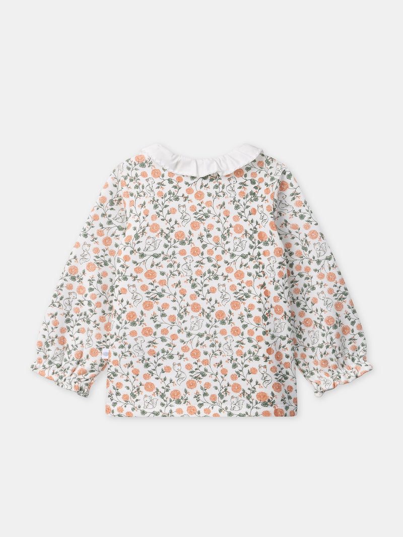 Conjunto de sweatshirt com estampado floral + leggings + meias para recém-nascida