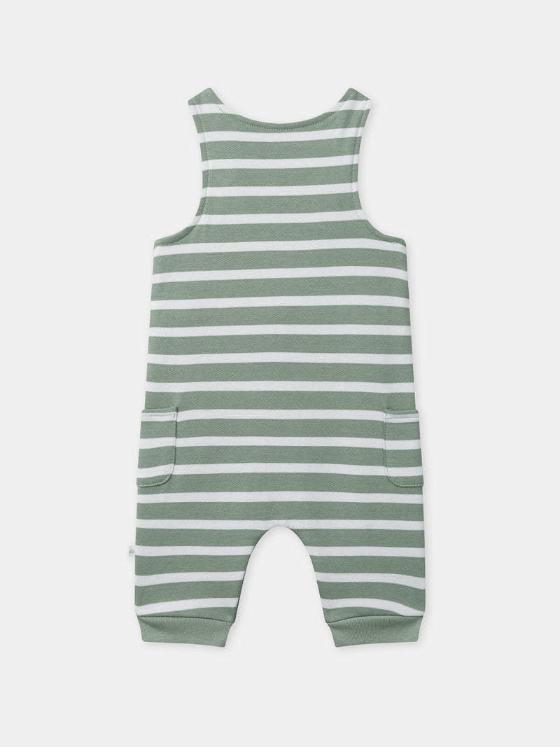 Conjunto riscas verdes + body + meias para menino recém-nascido