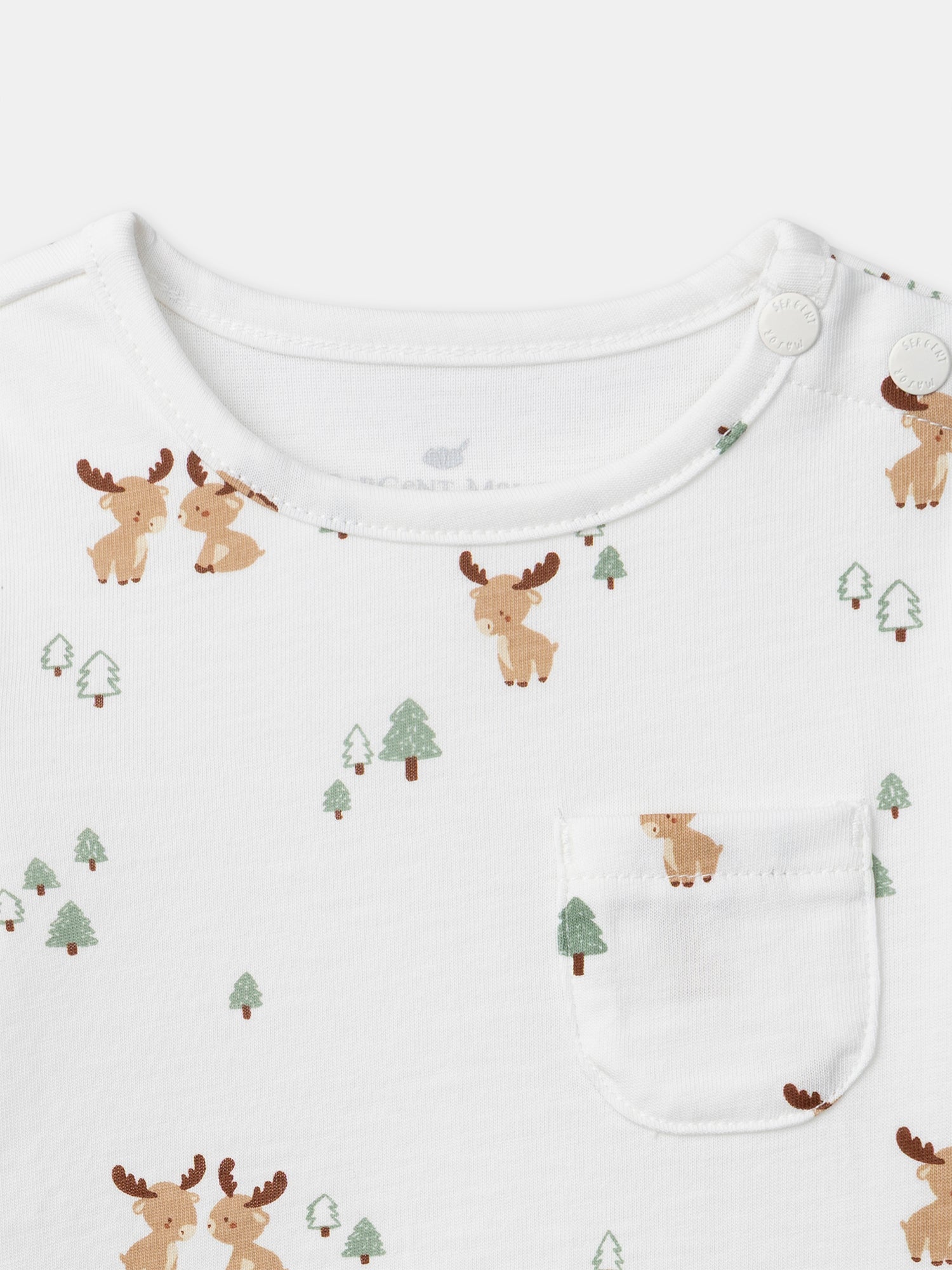 Ensemble t-shirt imprimé cerf + gilet + pantalon Naissance Garçon