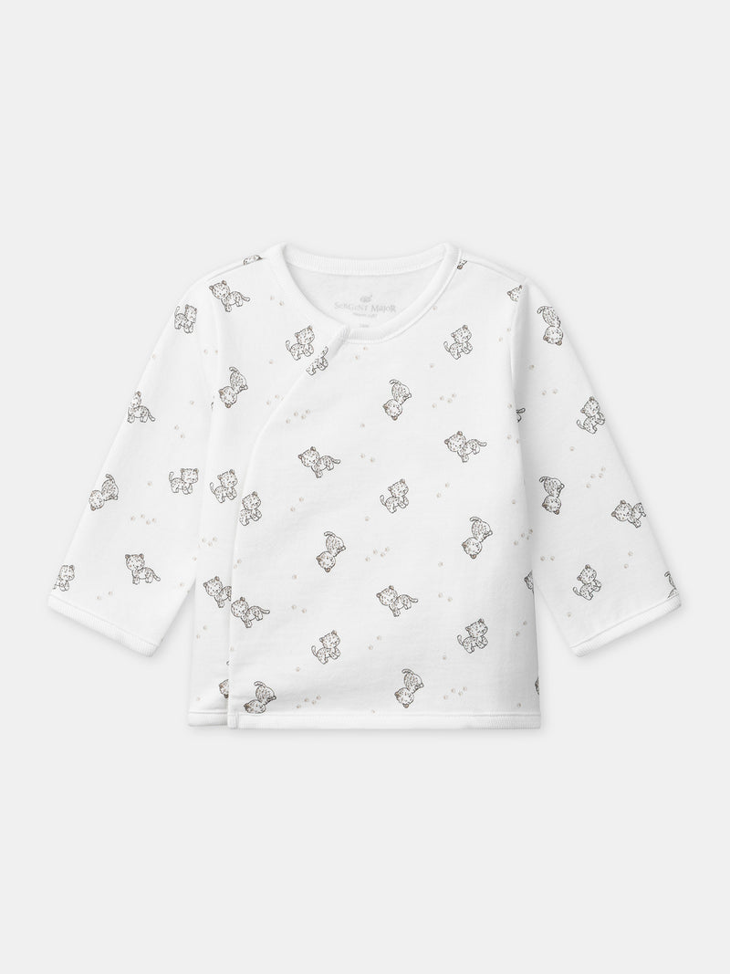 Conjunto de soutien com estampado de pantera + calças + meias para recém-nascidos unissexo