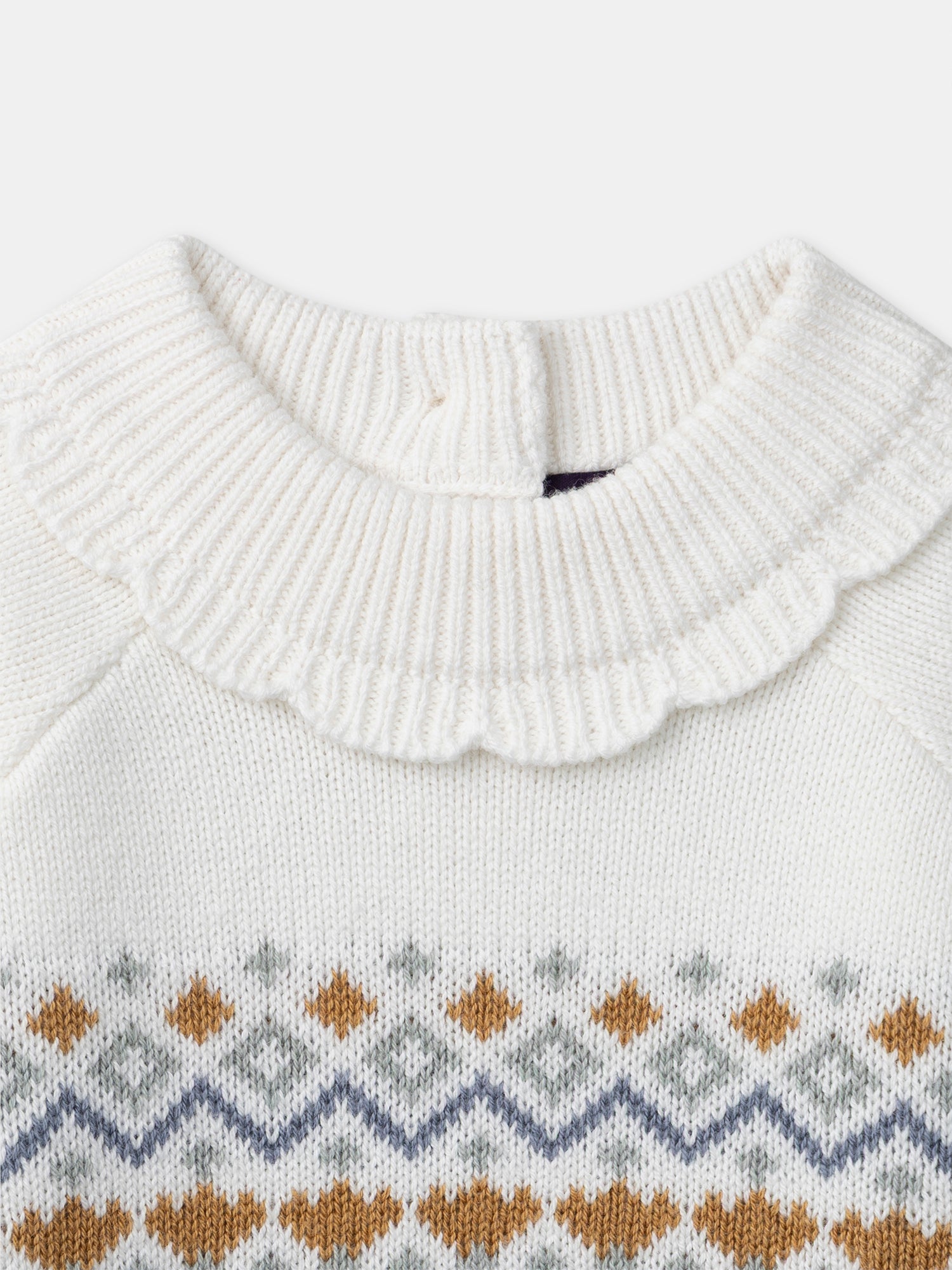 Pull blanc à motif fleurs Bébé Fille