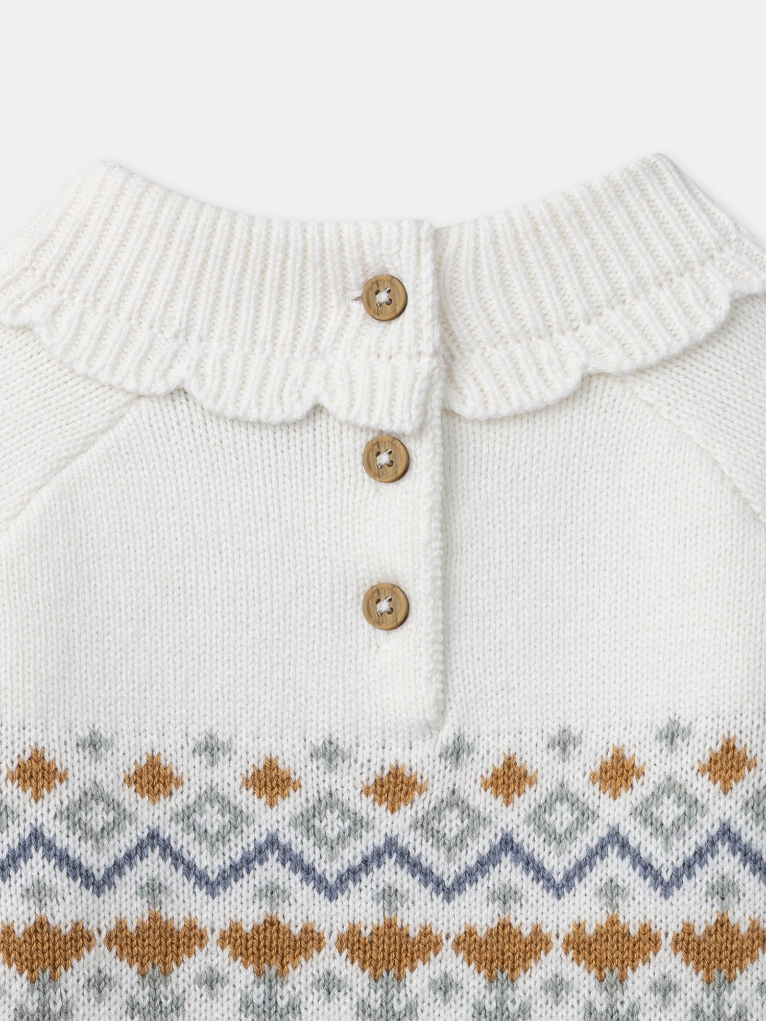 Pull blanc à motif fleurs Bébé Fille