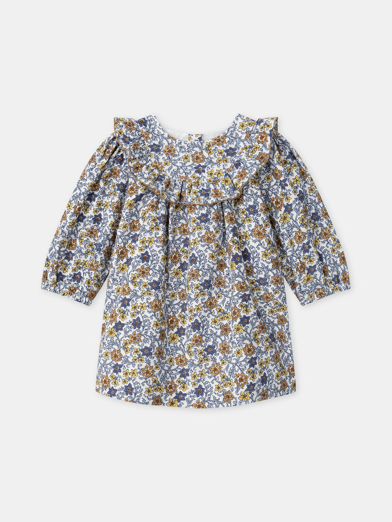 Robe imprimé fleuri en velours Bébé Fille