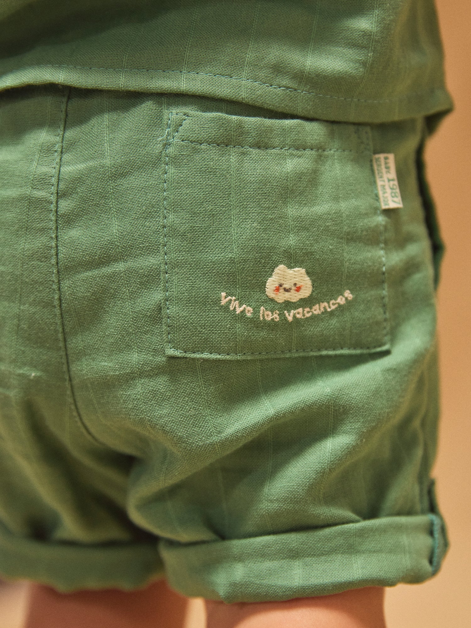 Short vert sapin jambes ajustable Bébé Garçon