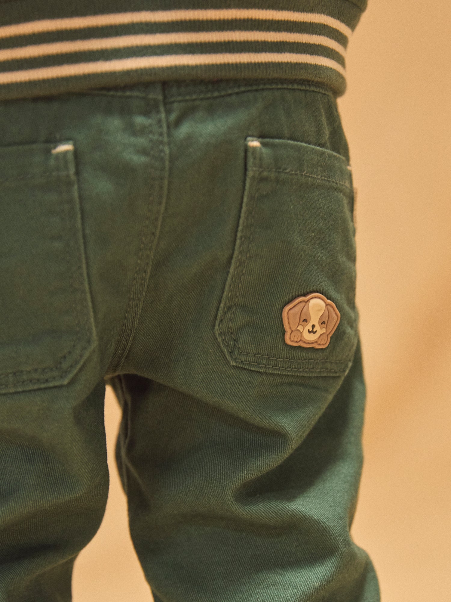 Pantalon vert foncé retroussable Bébé Garçon