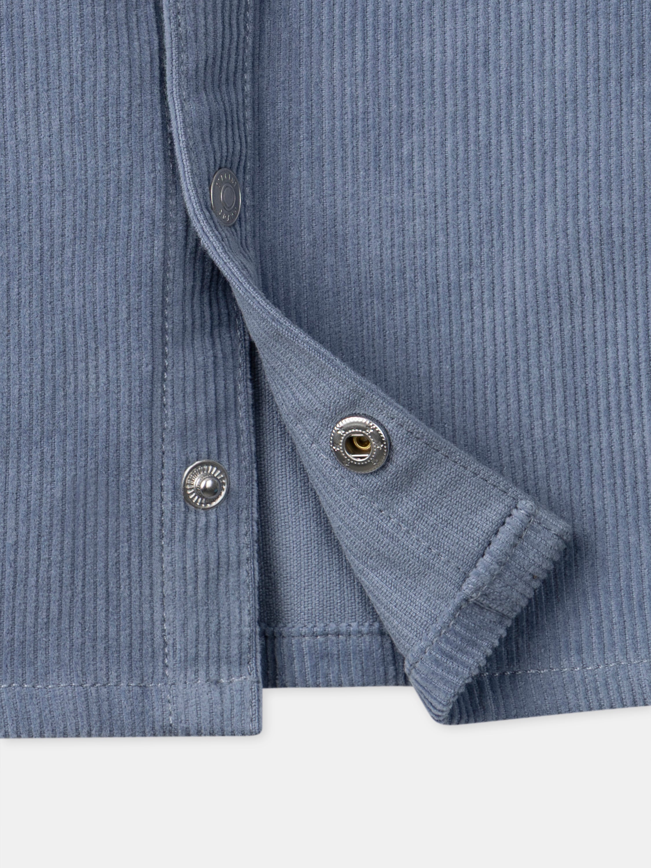 Chemise bleue grisé en velours Bébé Garçon