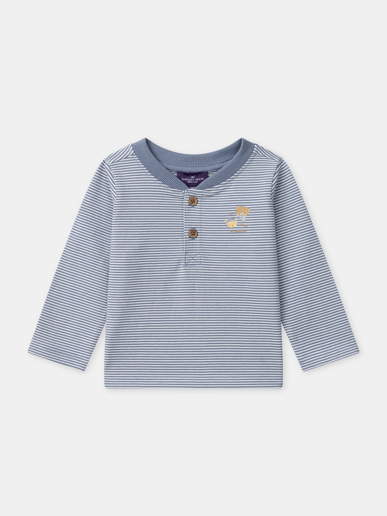 T-shirt à rayures et manches longues Bébé Garçon