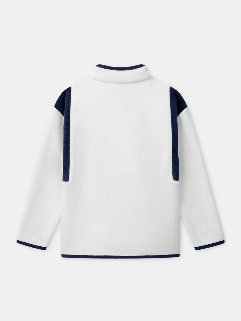 Colete branco com fecho de zip para meninos