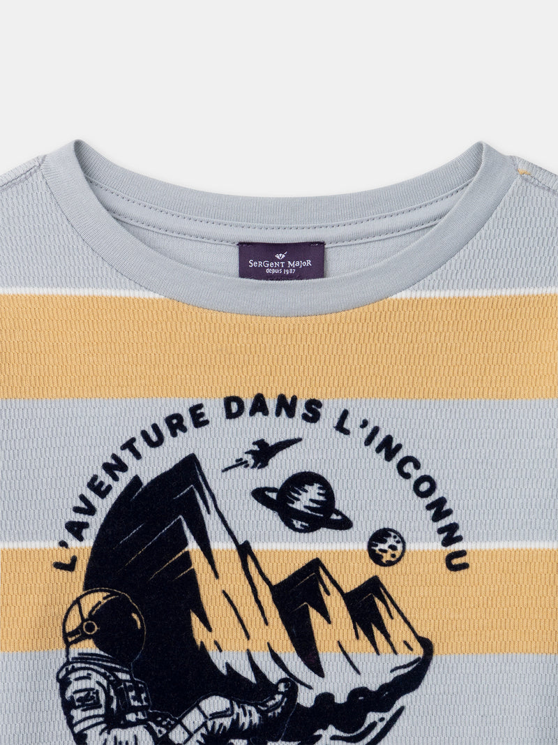 T-shirt de Mangas Longas às Riscas para Meninos