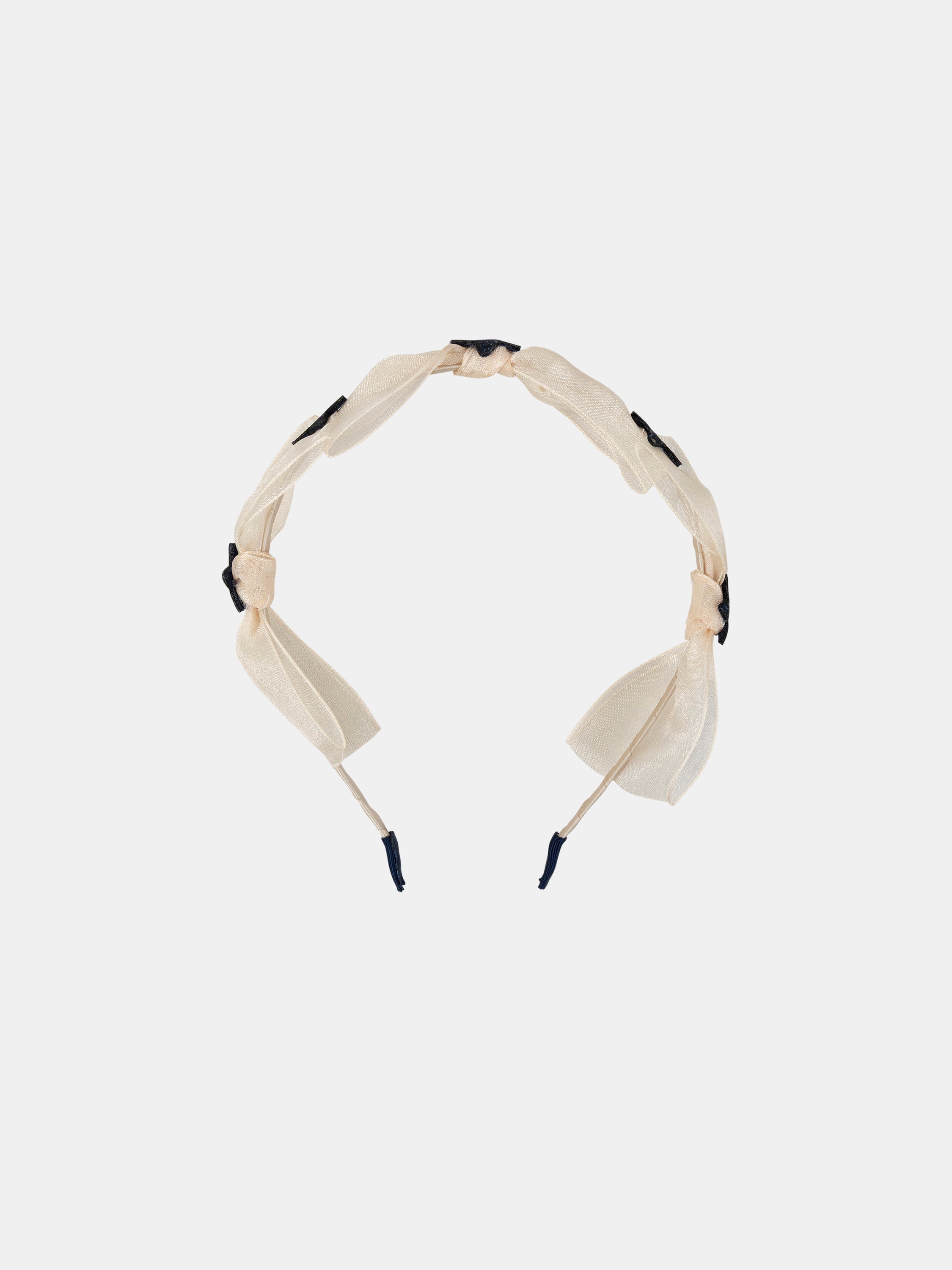 Fita Bege em Tule com Estrela Brilhante para Meninas