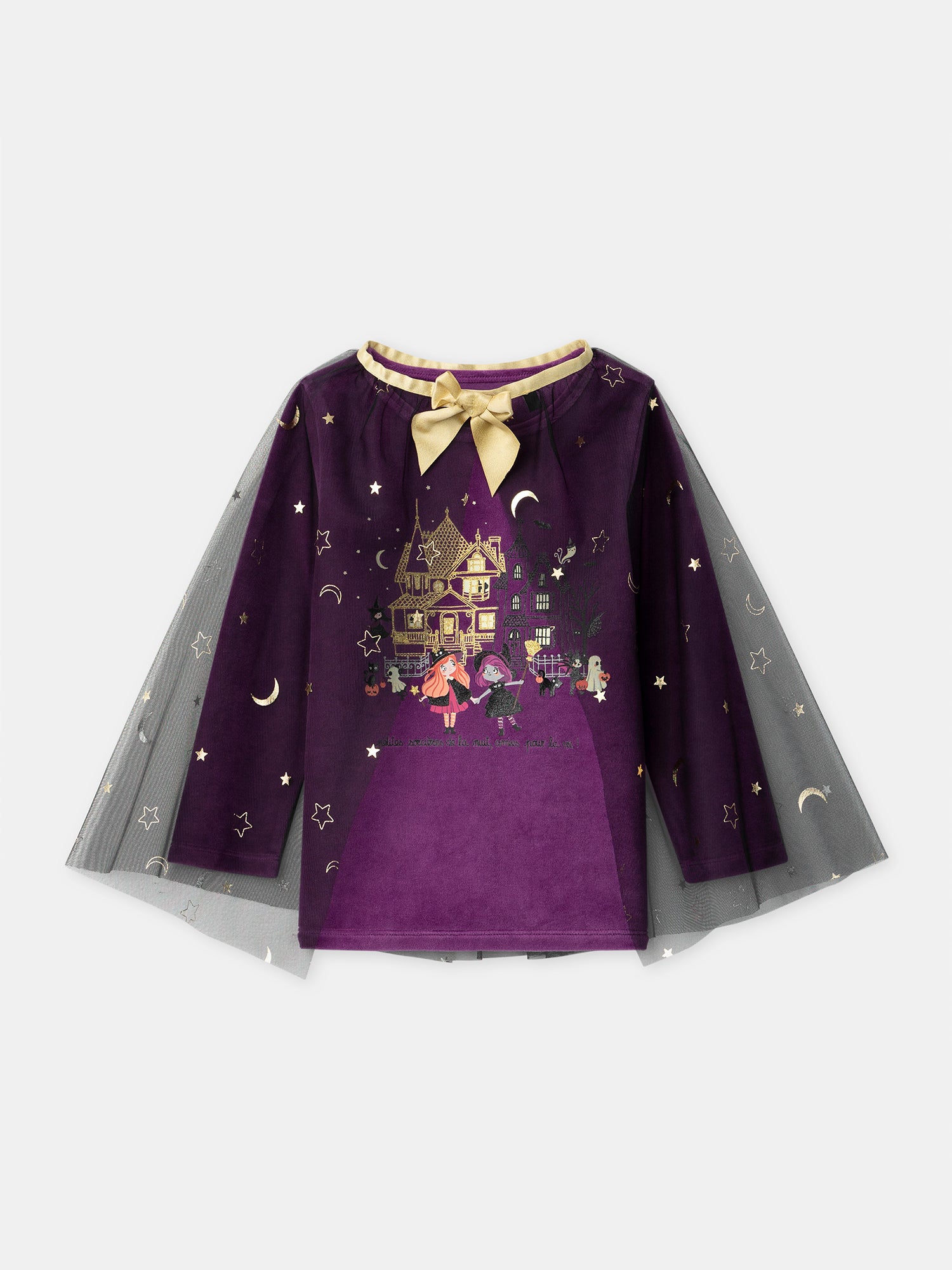Pijama roxo em veludo + Capa para Menina