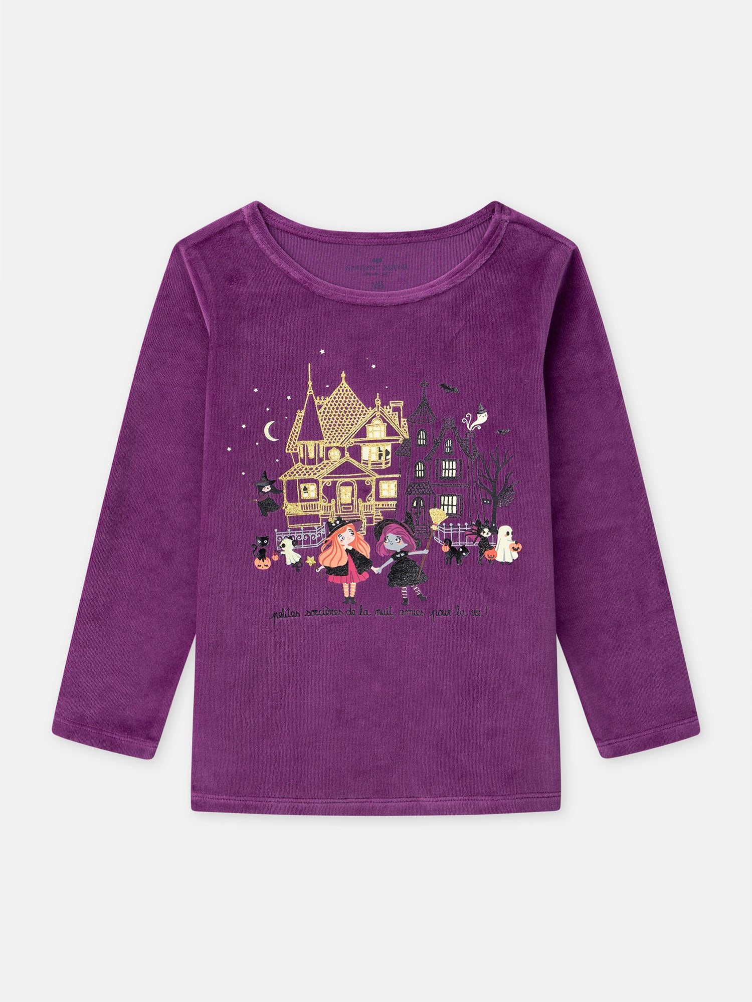 Pijama roxo em veludo + Capa para Menina