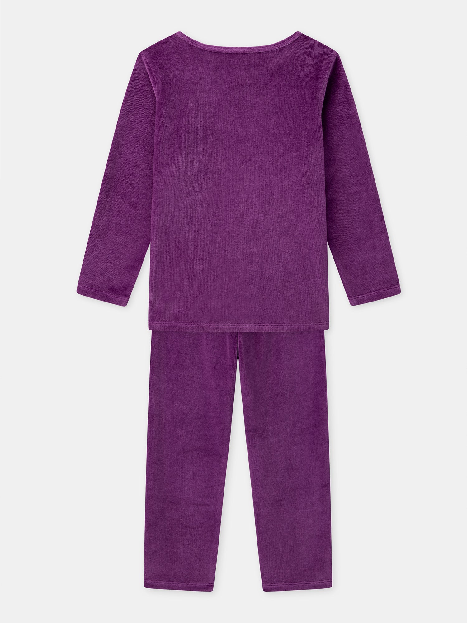 Pijama roxo em veludo + Capa para Menina