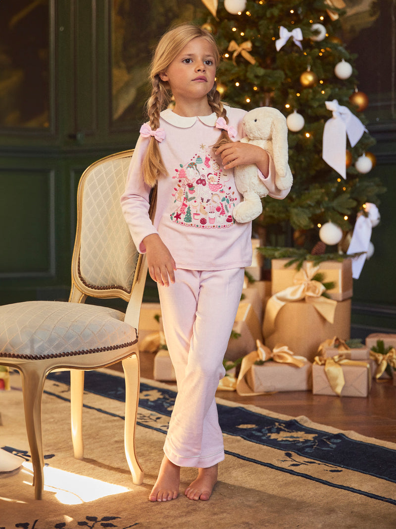 Pyjama rose en velours Fille