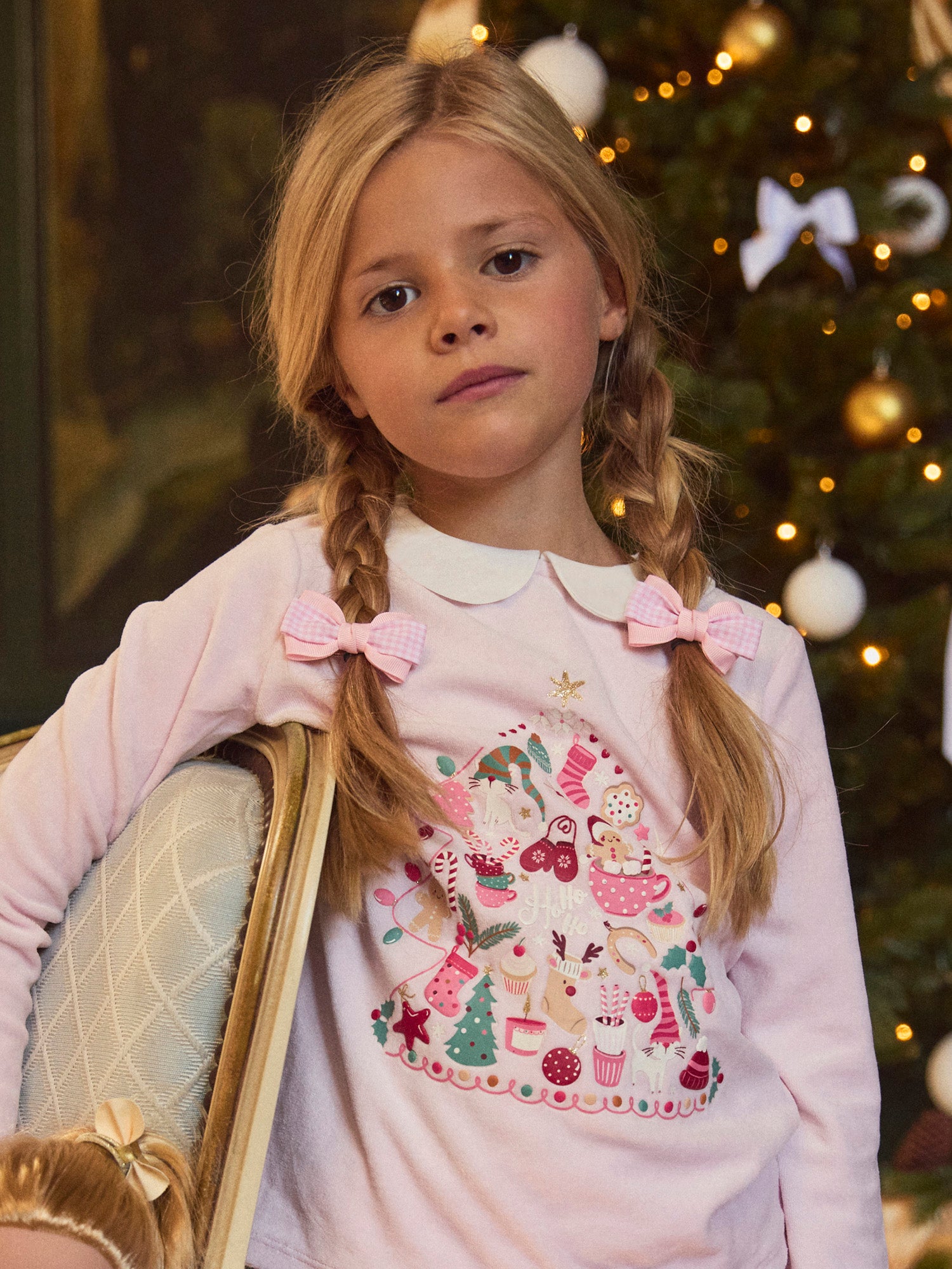 Pijama Rosa em Veludo para Meninas