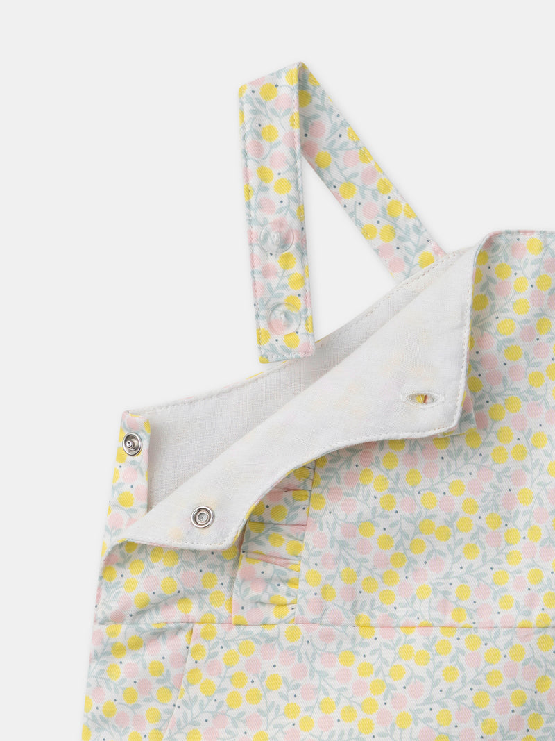 Conjunto floral + body ecru + meias com fita Nascimento Menina