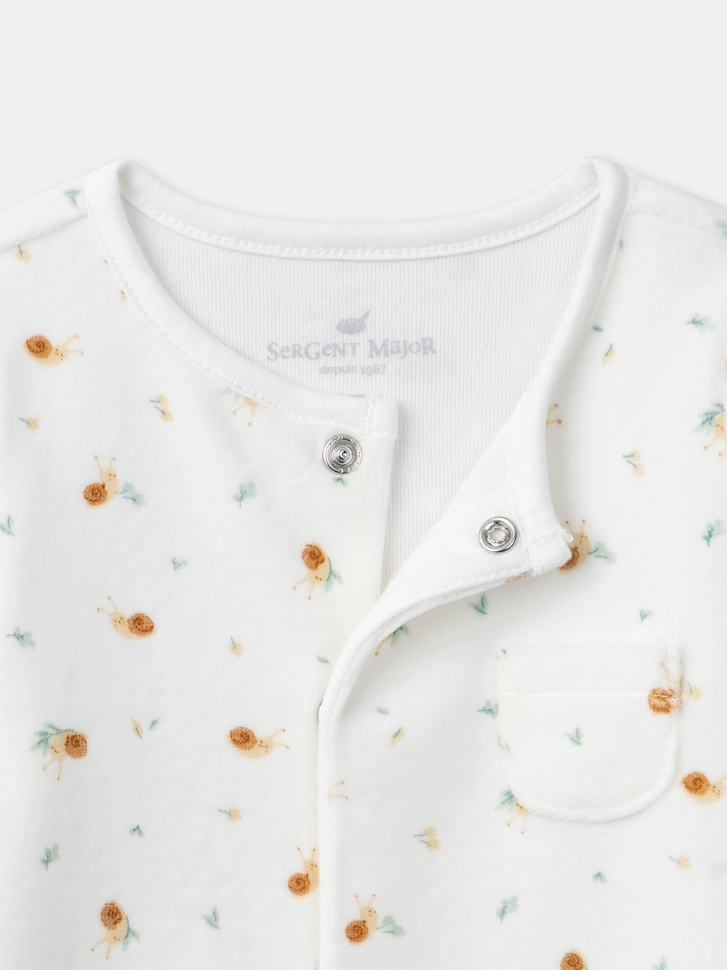 Macacão ecru com estampado de caracóis para recém-nascidos Unissexo