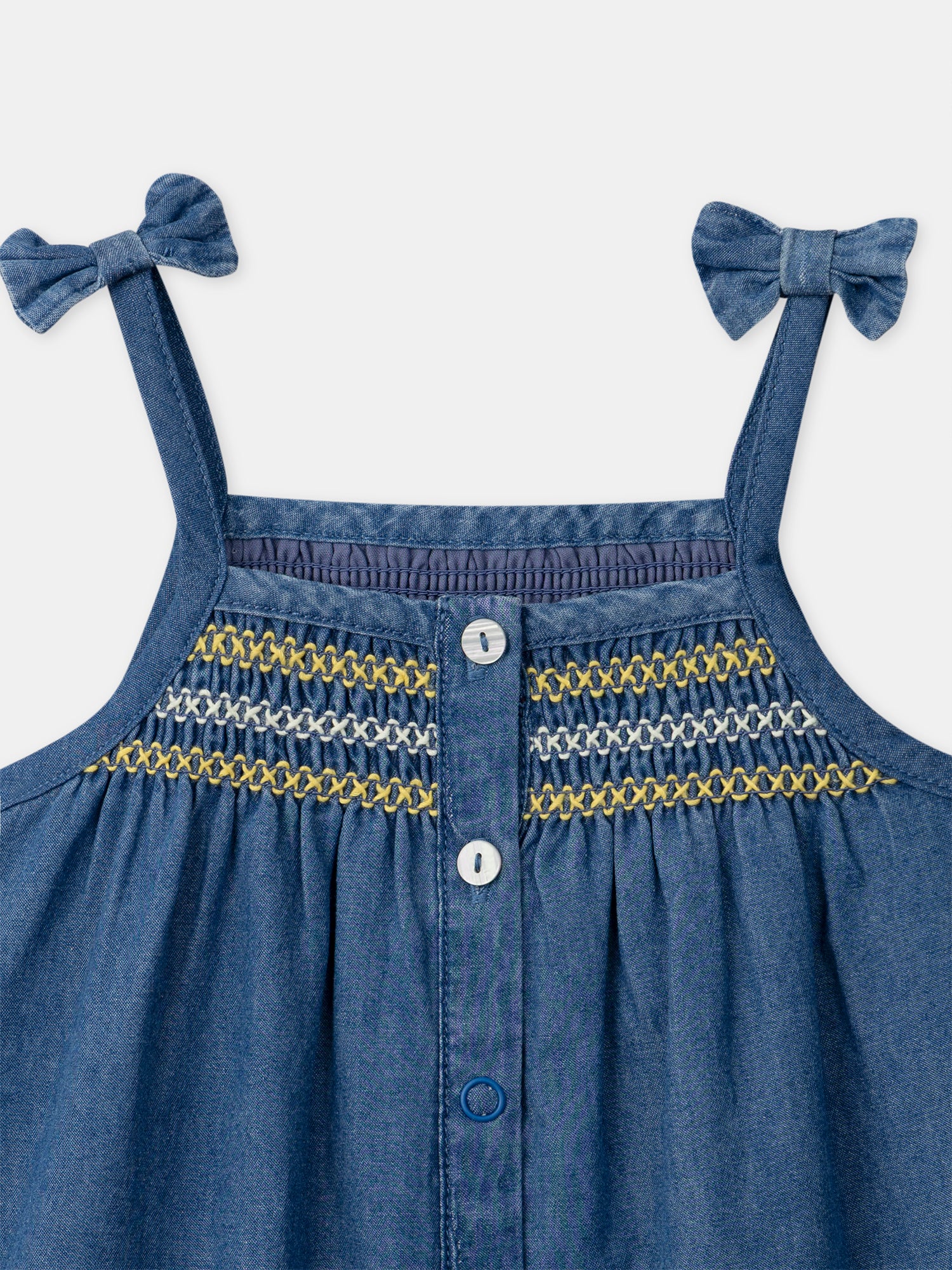 Vestido de denim com bordados de limão para Bebé Mulher