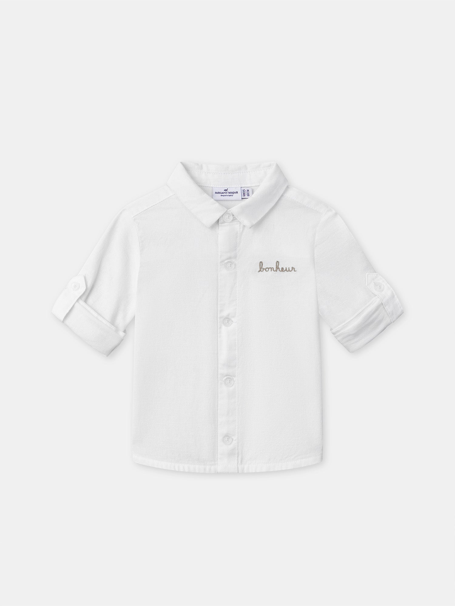 Camisa Ecru com Mangas Arreganhadas Bebé Menino