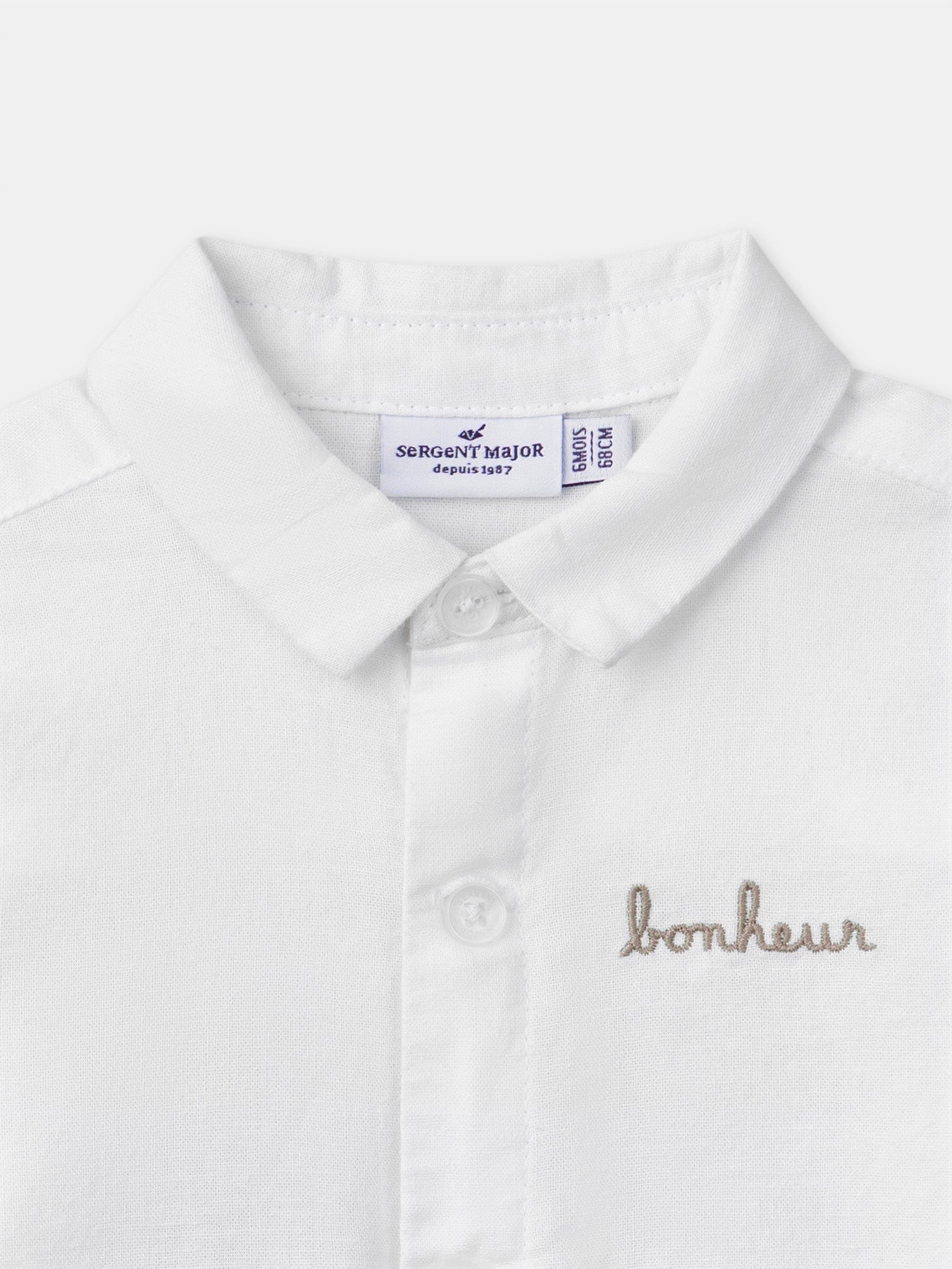 Camisa Ecru com Mangas Arreganhadas Bebé Menino