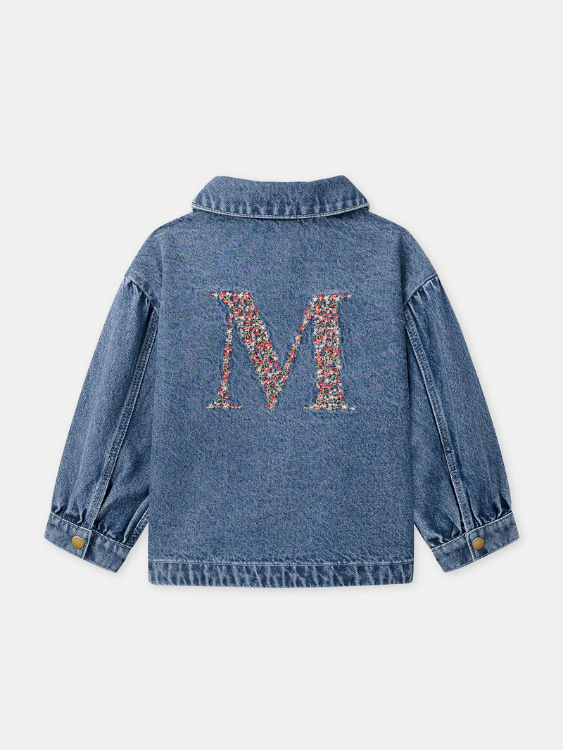 "Jaqueta de denim com bordado ""M"" para meninas"