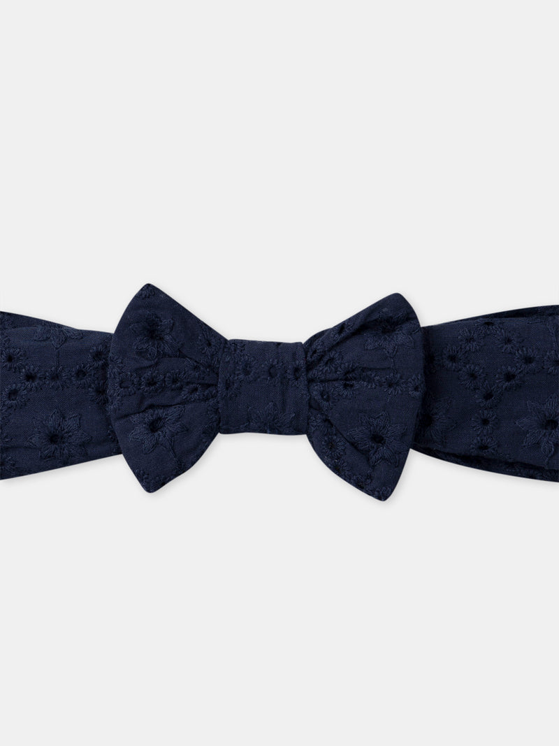 Bandeau Azul Marinho com Nó Bebé Menina