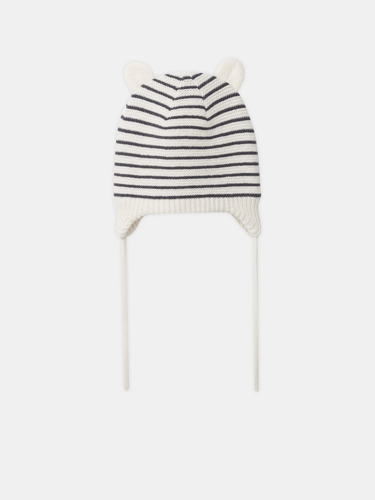 Gorro com Riscas Ecru e Cinzas Nascimento Misto