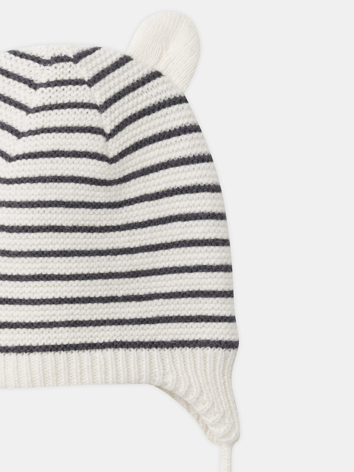 Gorro com Riscas Ecru e Cinzas Nascimento Misto