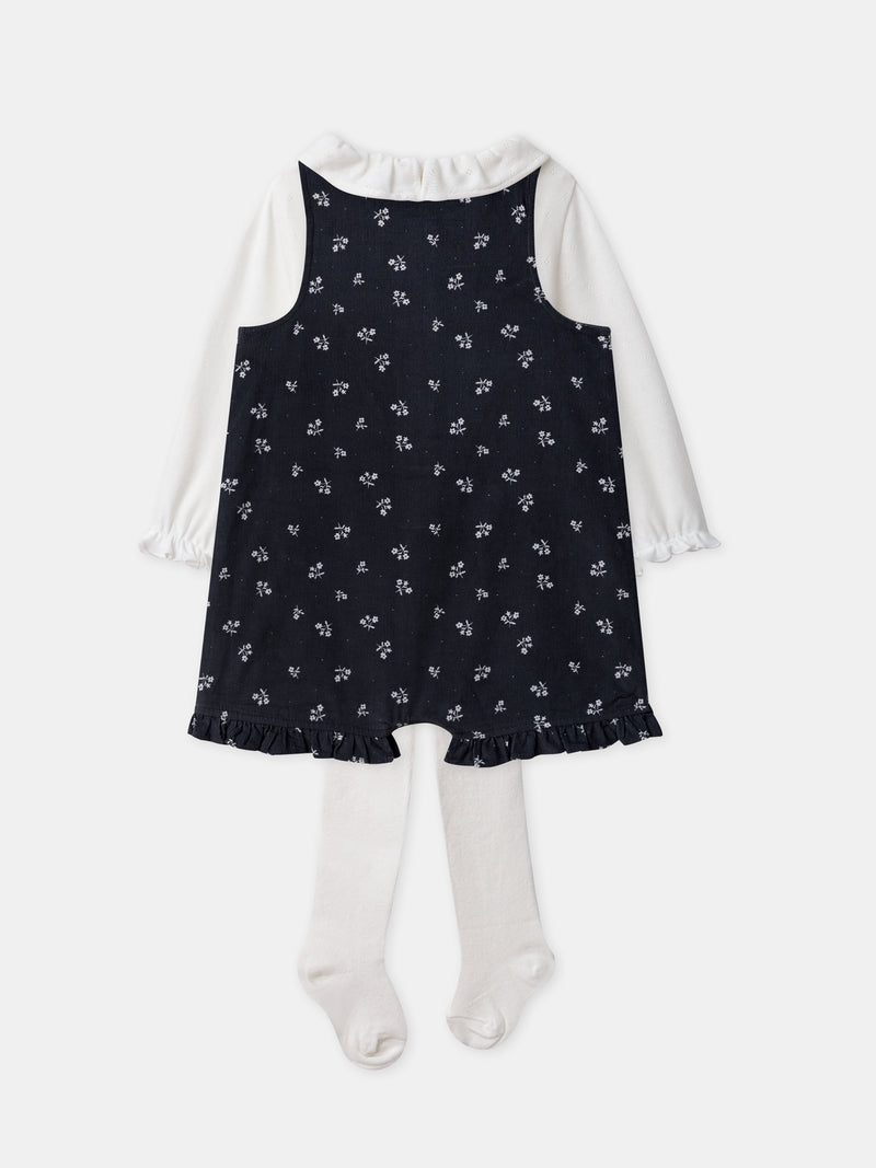 Conjunto salopete + body + collants Nascimento Menina