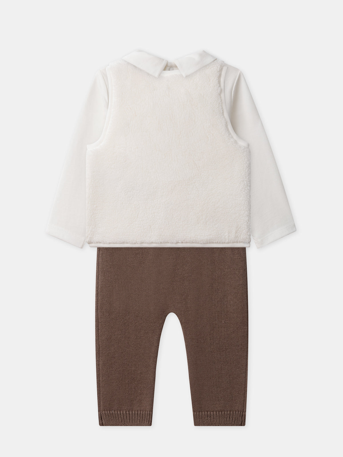 Conjunto colete + body t-shirt + calças Nascimento Menino