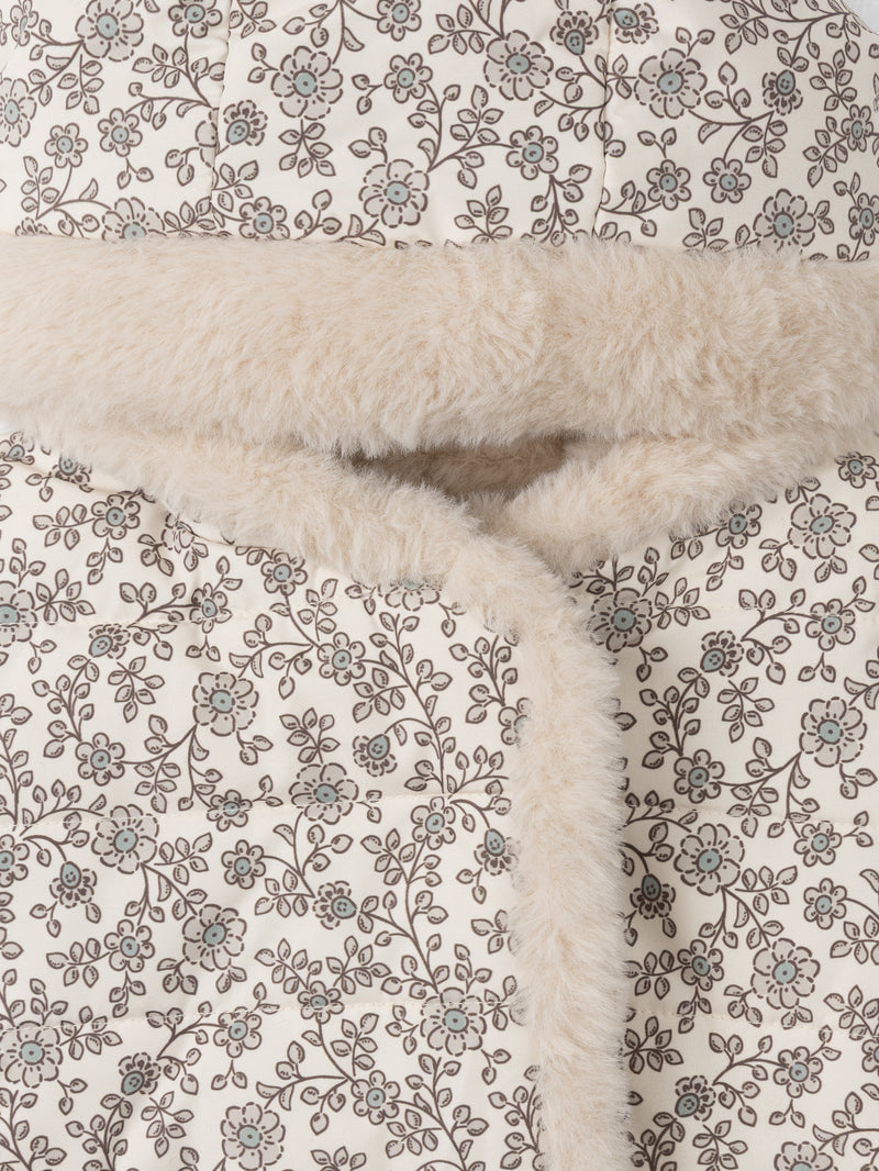 Casaco-reversível-imprimido-floral-ou-creme-Bebé-Mulher