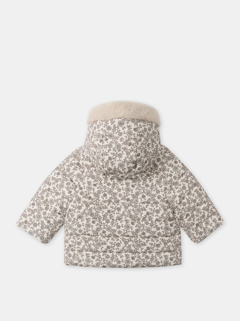 Casaco-reversível-imprimido-floral-ou-creme-Bebé-Mulher