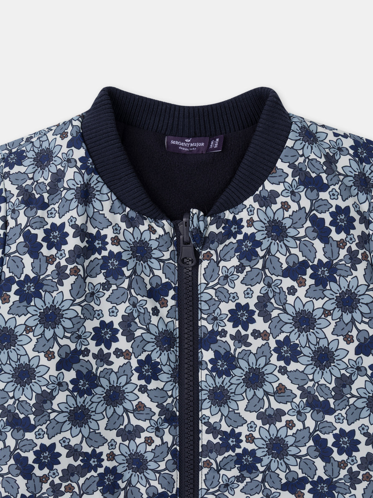 Parka 3 em 1 azul marinho com brilho para meninas